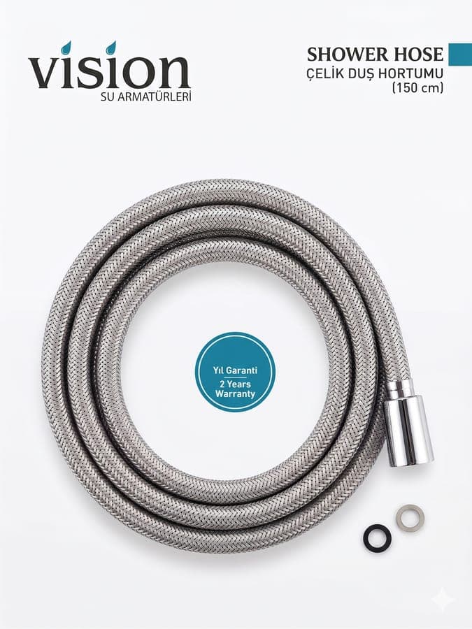 PRESTİJ PRO YERLİ ÇELİK DUŞ HORTUMU (PİRİNÇ SOMUN)