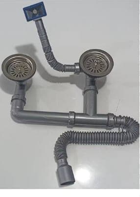 ÇİFTLİ GRİ ÇÖPMAK TAŞMALI SİFON