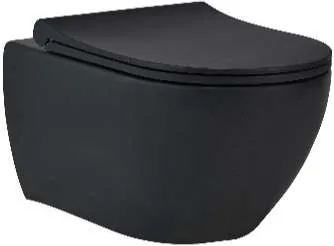 EGE KNİDOS RİMLESS ASMA KLOZET (T.DELİKLİ)-BİTTER BLACK+SOFT CLOSE KAPAK